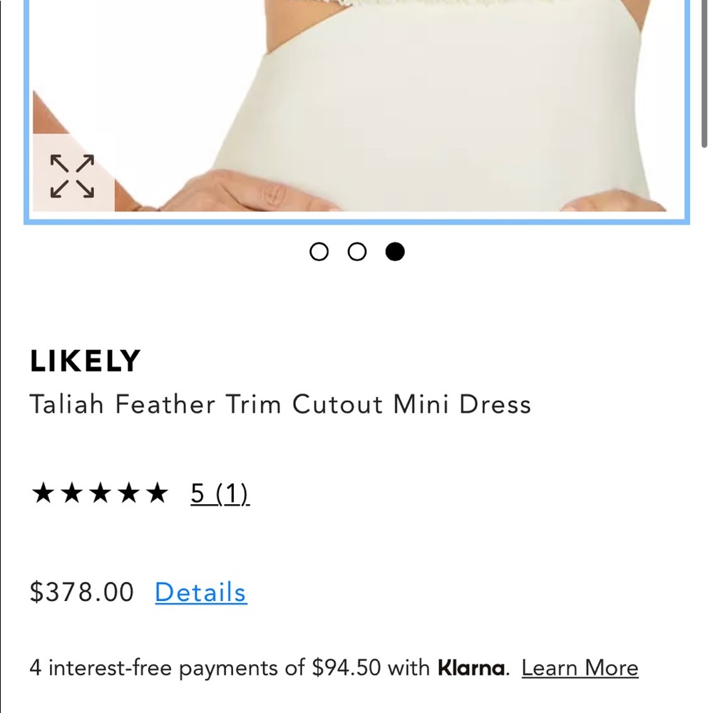 White likely Taliah short dress